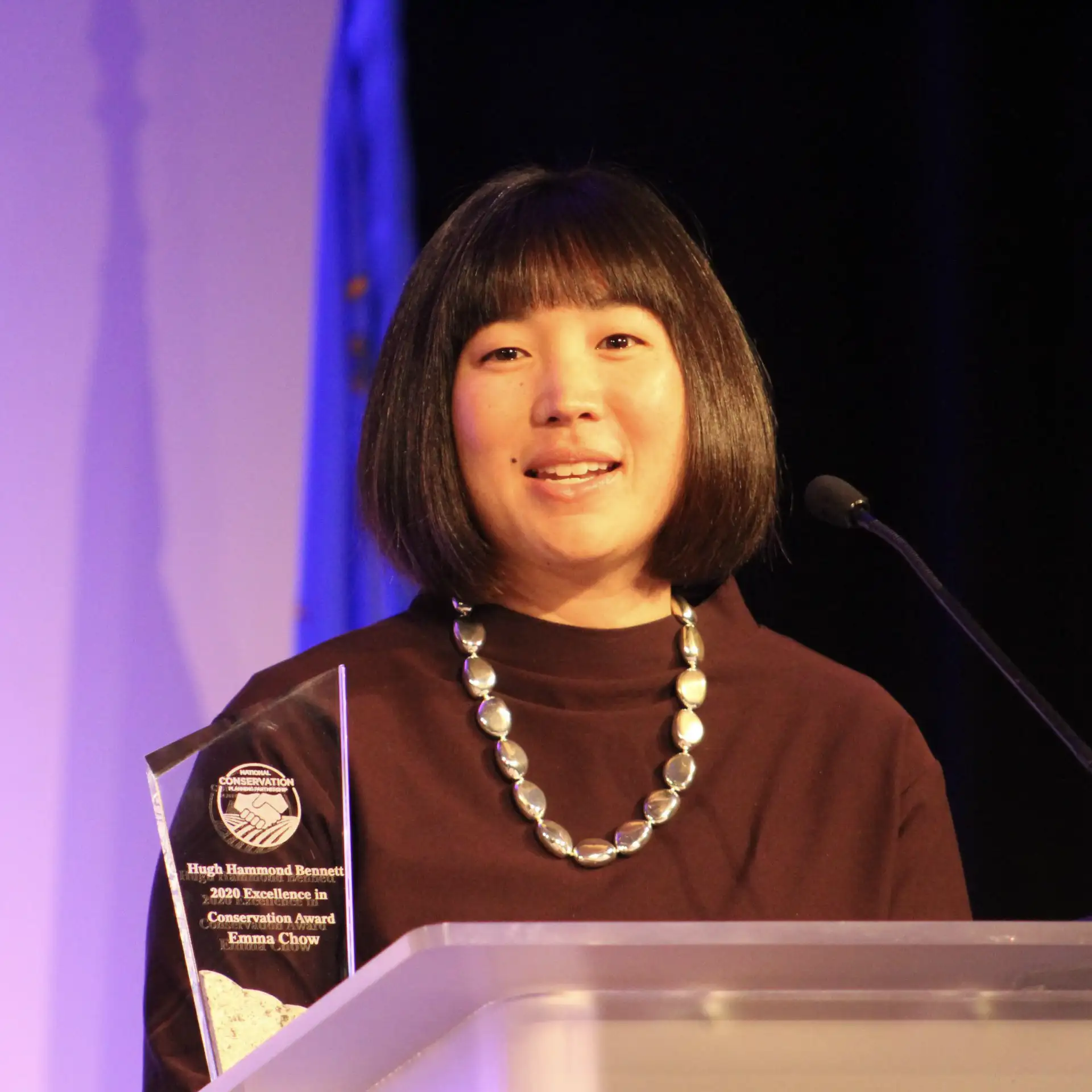 A 2019 Hugh Hammond Bennett award winner giving a speech.